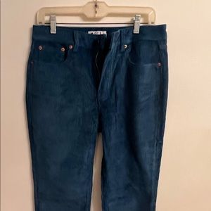 Motel Denim Blue Corduroy Pants, size medium